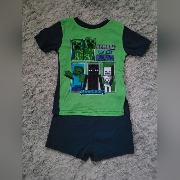 Minecraft Other - Minecraft Green and Nacy Pajama Set